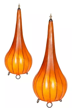 2er Set Orientalische Tischlampe Lampe Roana Orange klein