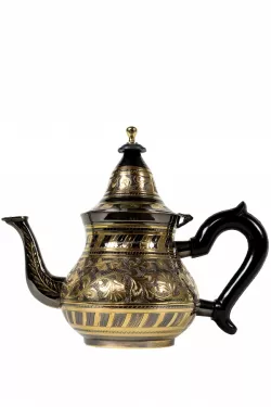 Arabische Teekanne Bakir Schwarz/ goldfarbig- 800ml