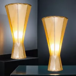 2er Set Vintage Lampe Tischlampe Jinjin Natur
