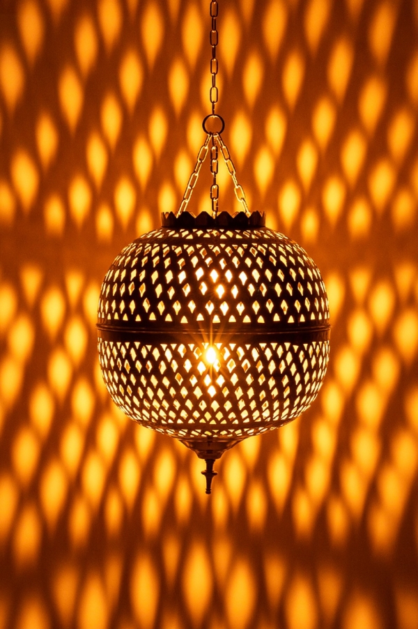 Orientalische Marokkanische Lampe Deckenlampe Hängeleuchte Silber Pendelleuchte