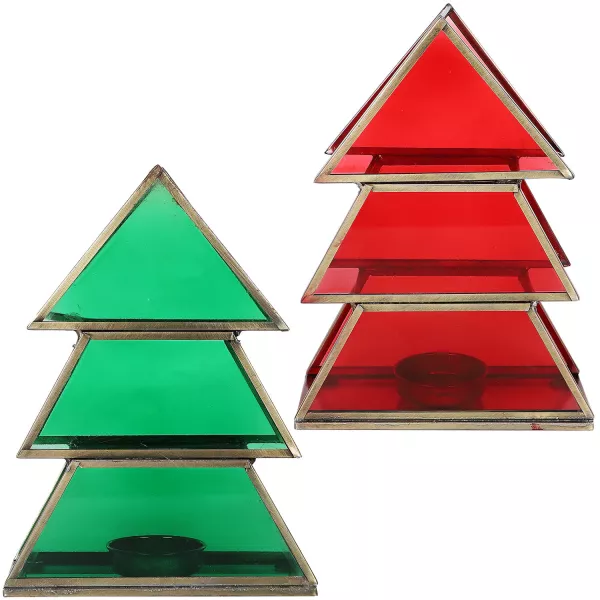 Finse | als Rot Glas Weihnachtsdeko aus Orientalische Christbaum Dekoration Teelichthalter 17cm