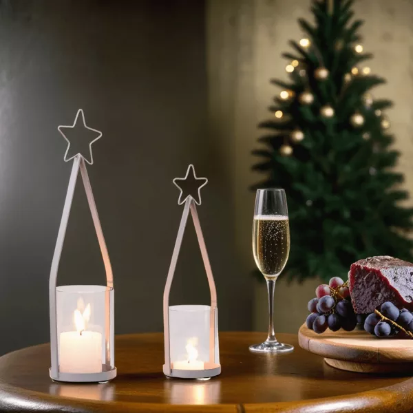 Set Orient Kerzenständer Bomiki Kerzenhalter Weihnachtsdeko Schmiedeeiserne | Kerzenleuchter Retro Kerzenhalter | 2er