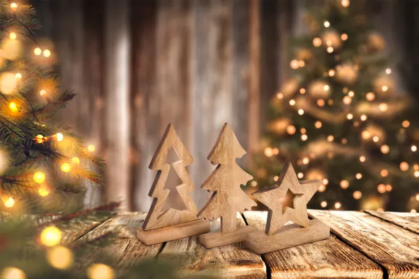 3er Set Weihnachtsdeko aus Holz Christbaum | Orientalische Dekoration