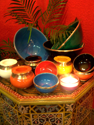 Marokkanischer Windaschenbecher Keramik Olivgrün