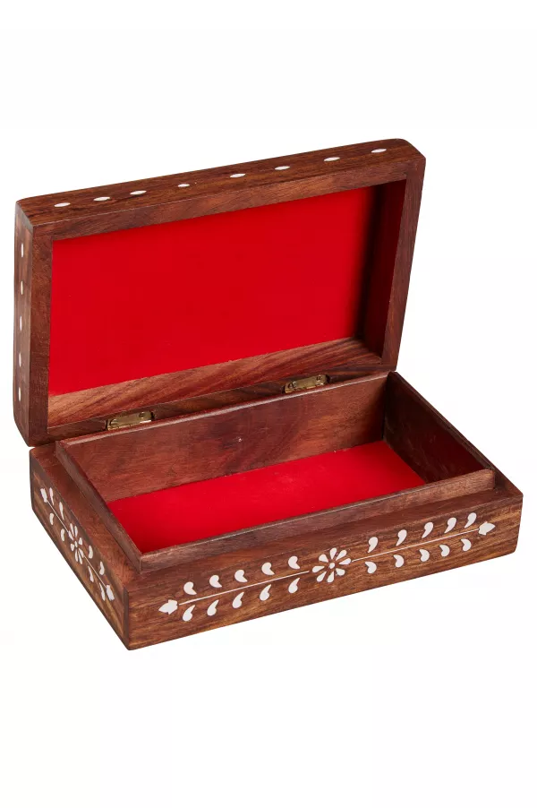 Indische kleine Aufbewahrungsbox mit Deckel Schatulle Box Schmuckkästchen Holz 