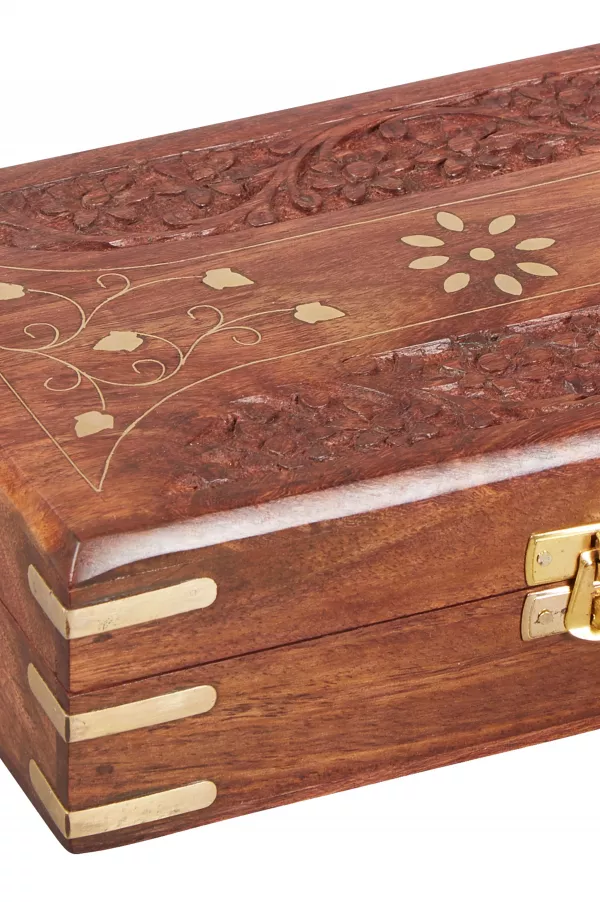 Orientalische Aufbewahrungsbox Box Holz Schmuckkästchen Schatulle Deckel 