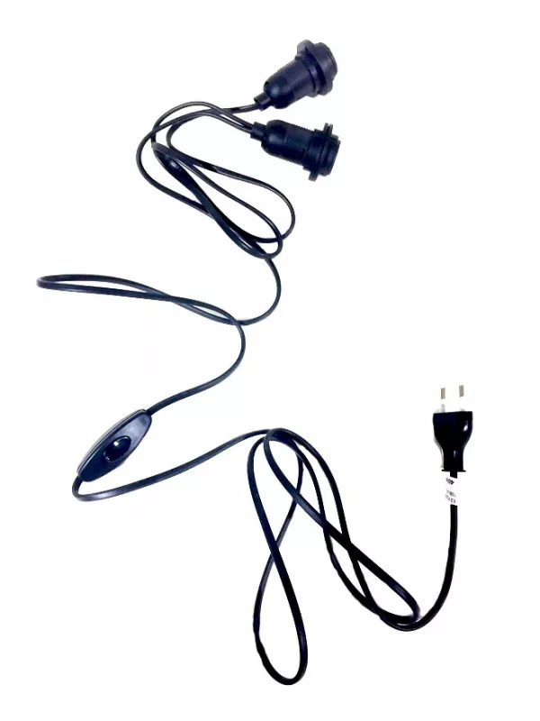 Elektrik Kabel mit E14 2er Fassung, Kabel mit Schalter und
