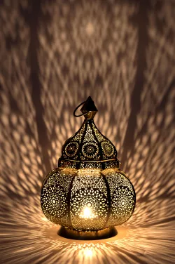 II.Choice Oriental Indian Lantern Ziva gold colored -BWARE 
