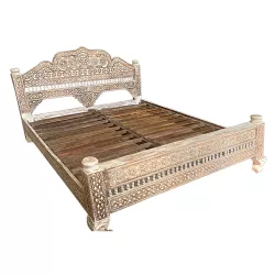 Oriental Solid Wood Double Bed Alsarir 180cm