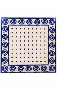 Marokkanischer Mosaiktisch Spirale Beige Blau 70x70cm |...
