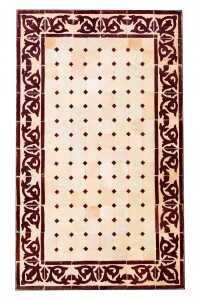 Marokkanischer Mosaiktisch Fes Beige Bordeaux 100x60cm |...
