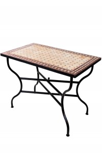 Marokkanischer Mosaiktisch Marrakesch Beige Bordeaux...