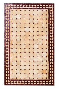 Marokkanischer Mosaiktisch Marrakesch Beige Bordeaux...