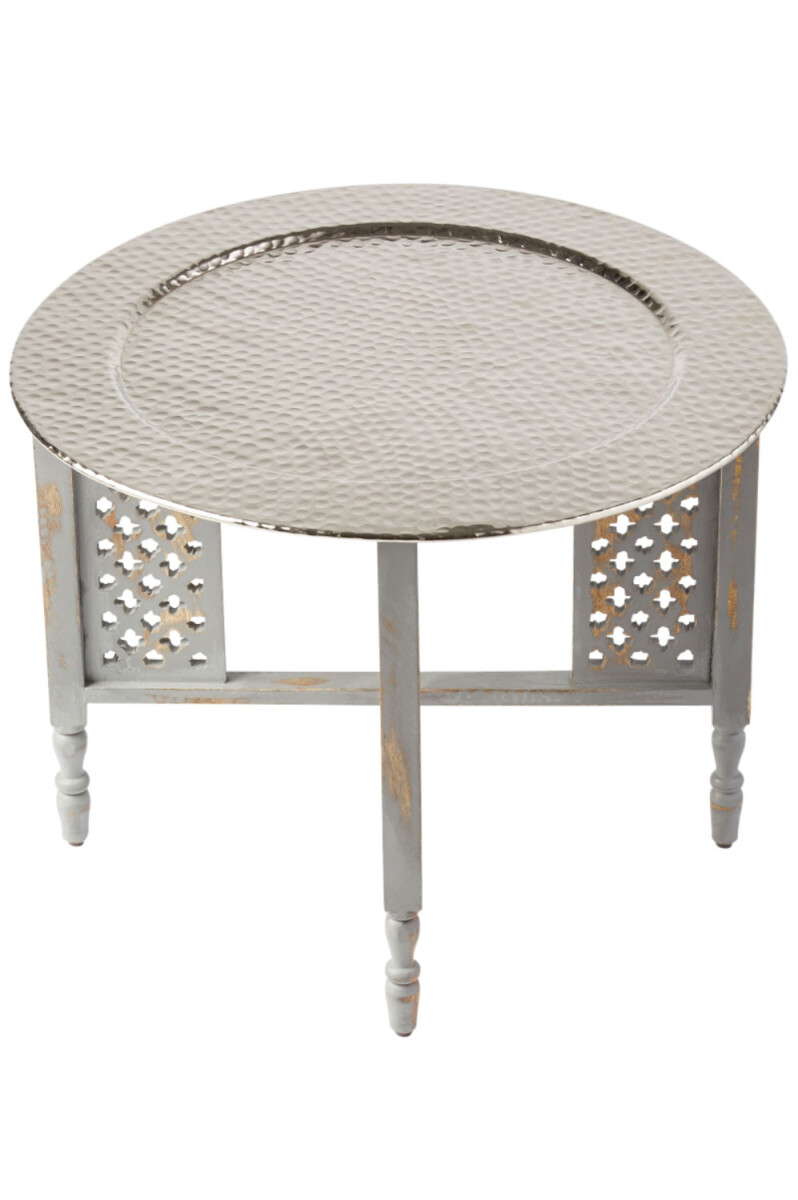 Orientalischer Couchtisch Hania Grau Sil box