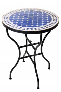 Marokkanischer Mosaiktisch Marrakesch Blau-Beige Ø...