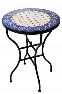 Marokkanischer Mosaiktisch Sonne Beige-Blau Ø 60cm...