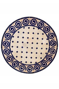 Marokkanischer Mosaiktisch Spirale Beige-Blau Ø60...