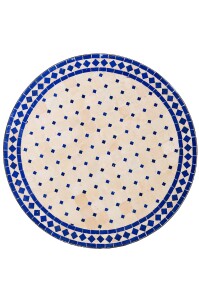 Marokkanischer Mosaiktisch Marrakesch Natur Blau 80cm |...