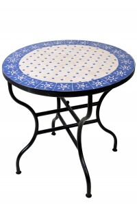 Marokkanischer Mosaiktisch Sonne Beige Blau 80cm |...