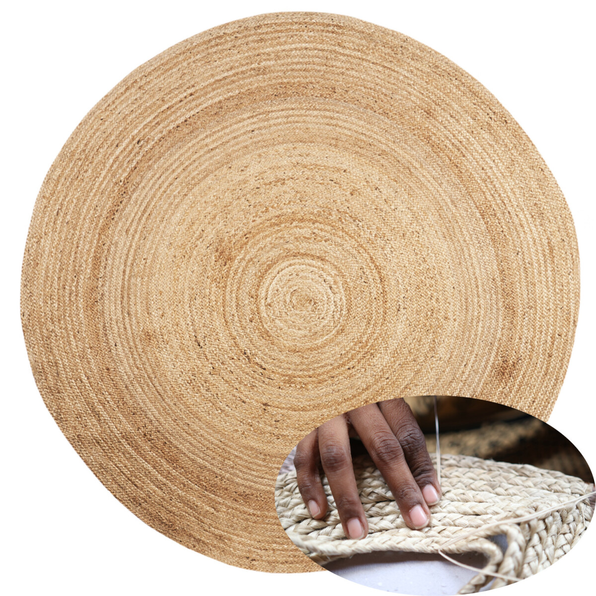 Runder Jute-Teppich Abril handgefertigt  box