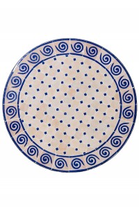 Marokkanischer Mosaiktisch Spirale Beige Blau 80cm |...