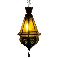 Deckenlampe Moulay Orange 45cm | Orientalische Lampe aus Glas Metall