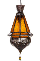 Deckenlampe Moulay Orange 45cm | Orientalische Lampe aus Glas Metall