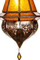 Deckenlampe Moulay Orange 45cm | Orientalische Lampe aus Glas Metall