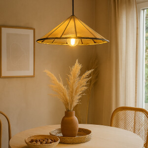 Küchenlampe Mian Beige 30cm | Henna Lederlampe...