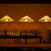 Küchenlampe Mian Beige 30cm | Henna Lederlampe Orientalisch