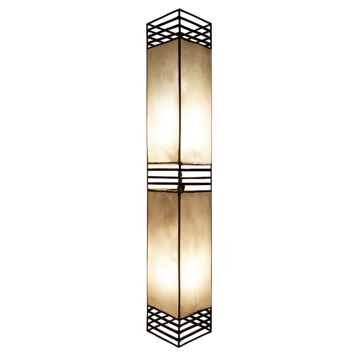 Orientalische Stehlampe Koutoubia modern aus Leder in Natur 