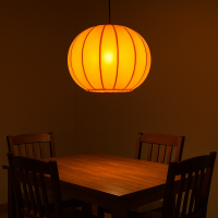 Moderne Esstischlampe Mailin Orange | Leder & Eisen handgefertigt