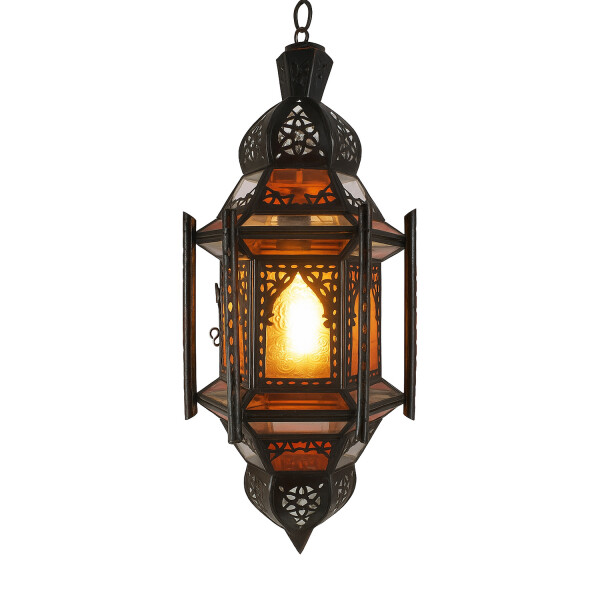 Pendelleuchte Jahan 45cm | Marokkanische Hängeleuchte aus Metall Glas