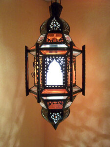 Pendelleuchte Jahan 45cm | Marokkanische Hängeleuchte aus Metall Glas
