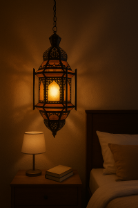 Pendelleuchte Jahan 45cm | Marokkanische Hängeleuchte aus Metall Glas