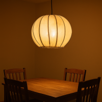 Moderne Esstischlampe Mailin Beige | Leder & Eisen handgefertigt