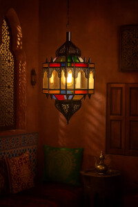 Hängeleuchte Alia Multi 50cm | Mediterrane Pendelleuchte Glas Metall