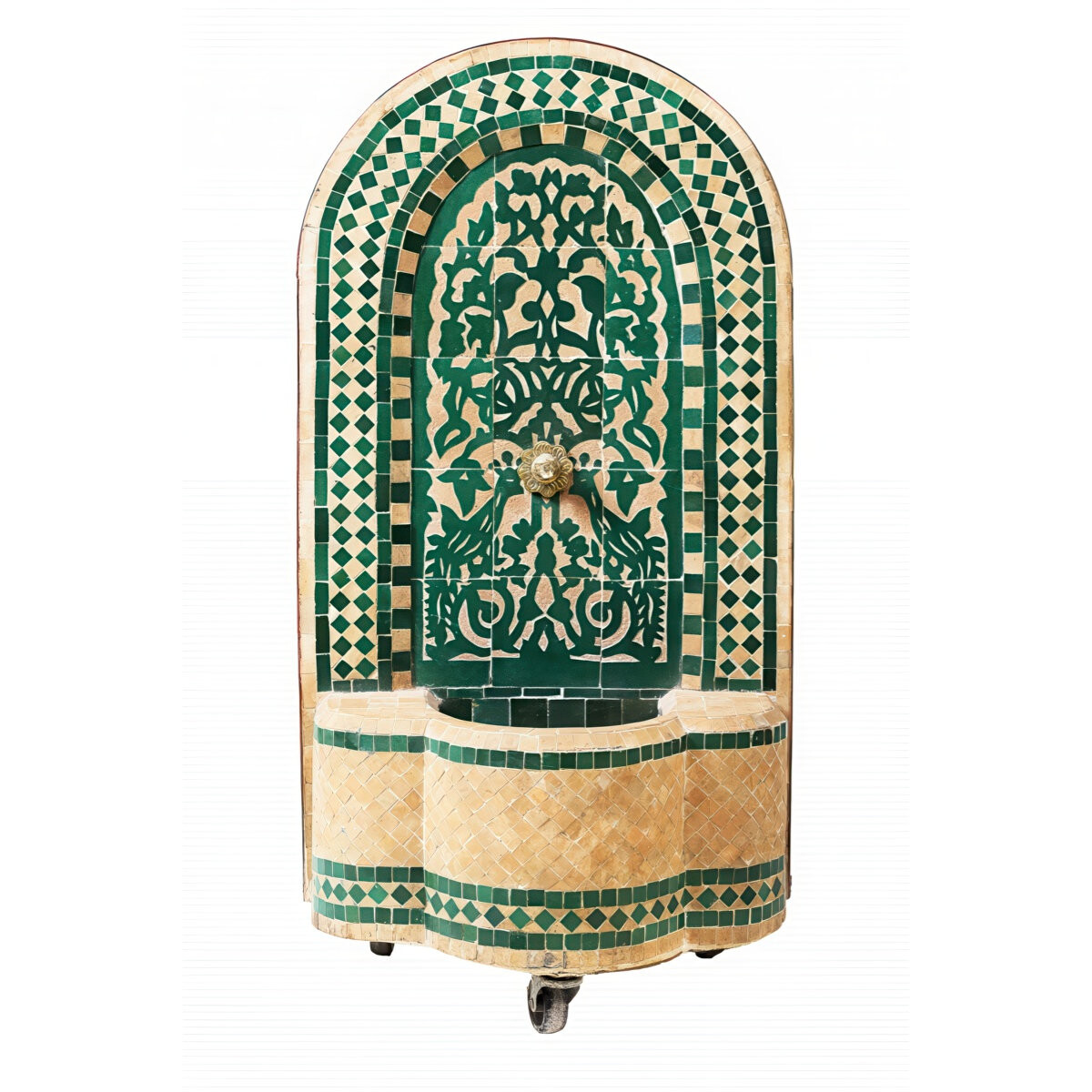 Marokkanischer Mosaik Gartenbrunnen 85cm | Boho Zimmerbrunne