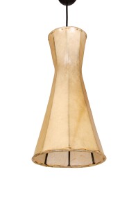 Vintage Hängeleuchte Jinjin Natur | Leder & Schmiede Handarbeit 40cm