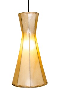 Vintage Hängeleuchte Jinjin Natur | Leder & Schmiede Handarbeit 40cm