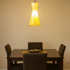 Vintage Hängeleuchte Jinjin Natur | Leder & Schmiede Handarbeit 40cm