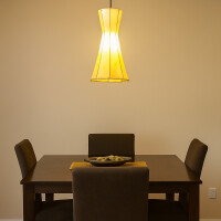 Vintage Hängeleuchte Jinjin Natur | Leder & Schmiede Handarbeit 40cm