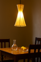 Vintage Hängeleuchte Jinjin Natur | Leder & Schmiede Handarbeit 40cm