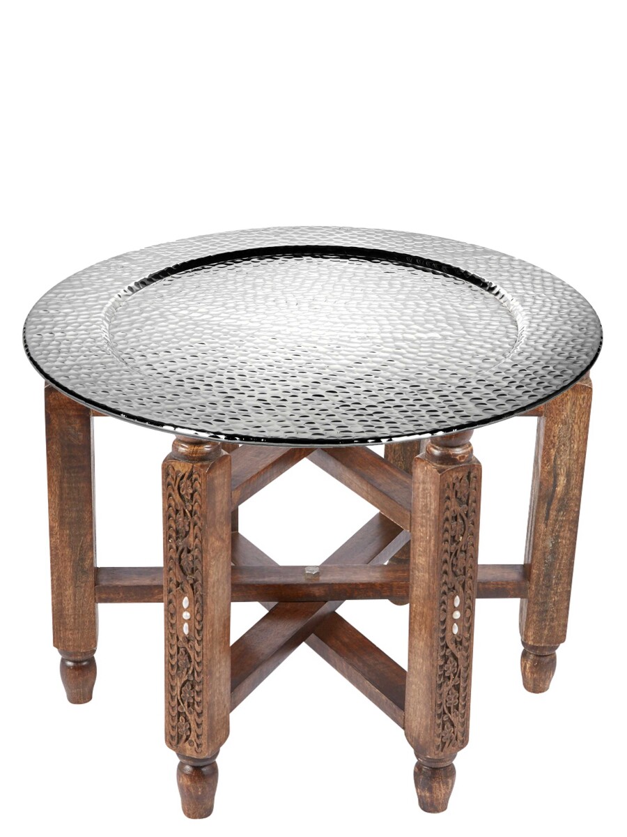Orientalischer Couchtisch Halab Silber h box