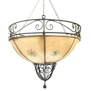 Hängeleuchte Demren Natur 45cm aus Leder |...