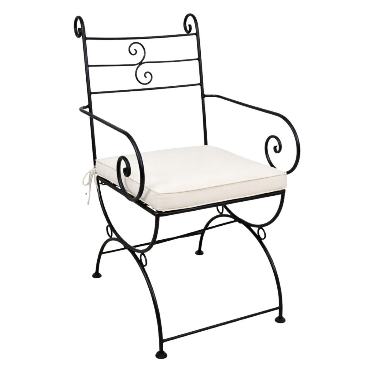 Mediterraner Gartenstuhl Almagro Stuhl aus Eisen in Schwarz 