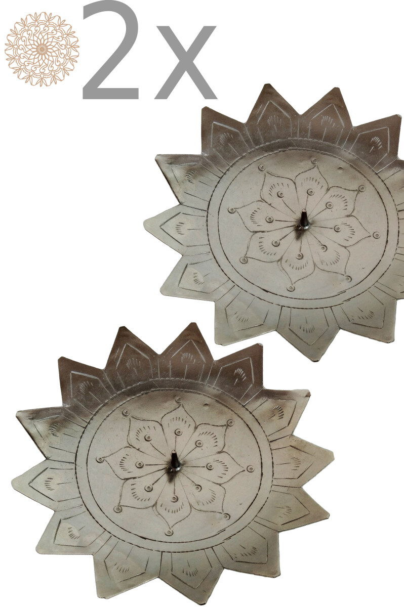 2er Set Orientalischer Kerzenhalter Jaini Sternform aus Eise