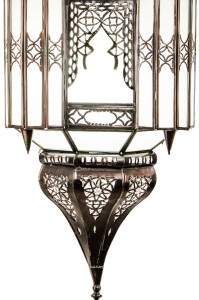 Hängeleuchte Aariz Weiß 60cm | Orientalische Lampe Glas-Metall