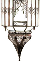 Hängeleuchte Aariz Weiß 60cm | Orientalische Lampe Glas-Metall