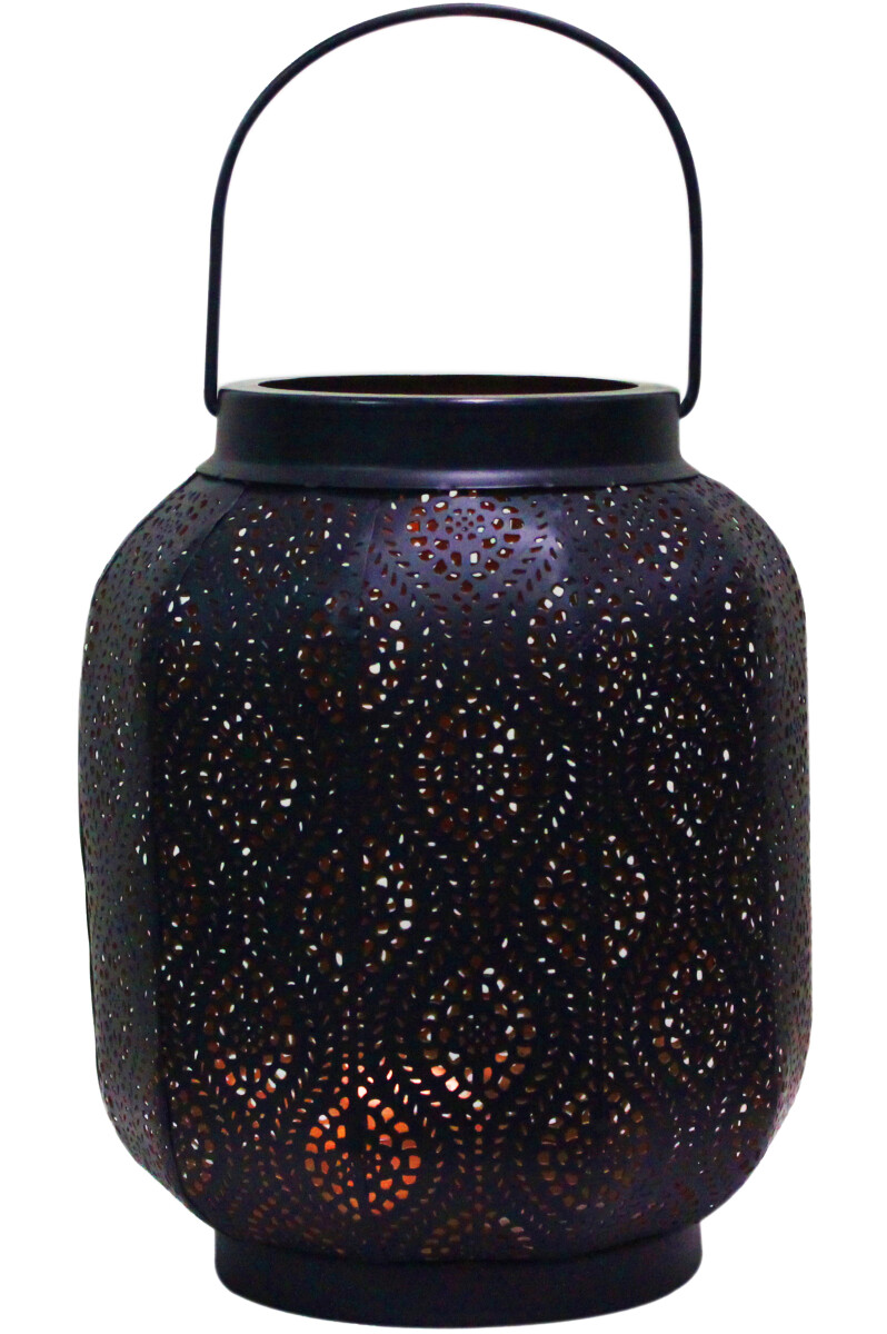 Orientalisches Windlicht Baghira modern aus Metall in Schwar
